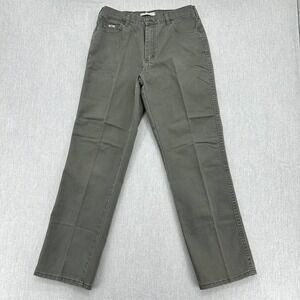 Lee Pants Women's 10 Medium Green Relaxed Straight Leg High Rise Stretch Denim